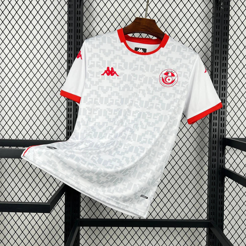 Maillot Tunisie Extérieur 2026 — Blanc & Rouge