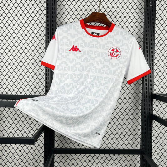 Maillot Tunisie Extérieur 2026 — Blanc & Rouge