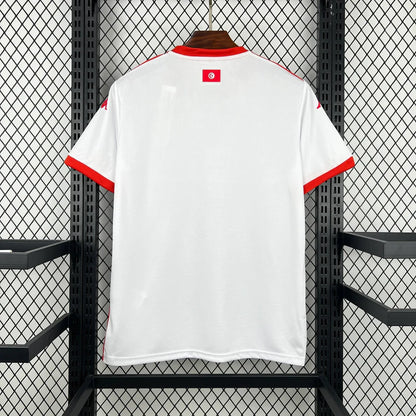 Maillot Tunisie Extérieur 2026 — Blanc & Rouge
